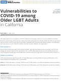 Cover page: Vulnerabilities to COVID-19 Among Older LGBT Adults in California