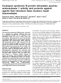 Cover page: Cockayne syndrome B protein stimulates apurinic endonuclease 1 activity and protects against agents that introduce base excision repair intermediates