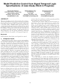 Cover page: Model Predictive Control from Signal Temporal Logic Specifications: A Case Study 