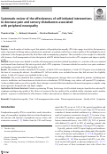 Cover page: Systematic review of the effectiveness of self-initiated interventions to decrease pain and sensory disturbances associated with peripheral neuropathy