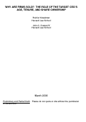 Cover page: Why Are Firms Sold?  The Role of The Target CEO’S Age, Tenure, and Share Ownership