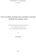 Cover page: Novel machine learning and correlation network methods for genomic data