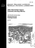 Cover page: India's Pulp and Paper Industry: Productivity and Energy Efficiency