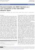 Cover page: Structural insights into DDA1 function as a core component of the CRL4-DDB1 ubiquitin ligase