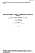 Cover page: Improving information technology to maximize fenestration energy efficiency