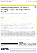 Cover page: Weight gain and parental self-efficacy in a family-based partial hospitalization program