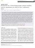 Cover page: Preferential loss of dorsal-hippocampus synapses underlies memory impairments provoked by short, multimodal stress