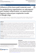 Cover page: Influence of the bone graft materials used for guided bone regeneration on subsequent peri-implant inflammation: an experimental ligature-induced peri-implantitis model in Beagle dogs.