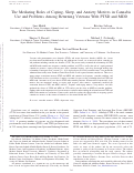 Cover page: The Mediating Roles of Coping, Sleep, and Anxiety Motives in Cannabis Use and Problems Among Returning Veterans With PTSD and MDD