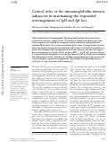 Cover page: Critical roles of the immunoglobulin intronic enhancers in maintaining the sequential rearrangement of IgH and Igk loci