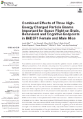 Cover page: Combined Effects of Three High-Energy Charged Particle Beams Important for Space Flight on Brain, Behavioral and Cognitive Endpoints in B6D2F1 Female and Male Mice