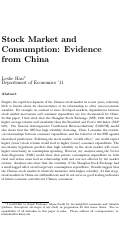 Cover page: Stock Market and Consumption: Evidence from China