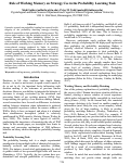 Cover page: Role of Working Memory on Strategy Use in the Probability Learning Task