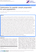 Cover page: Optimization for peptide sample preparation for urine peptidomics