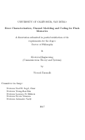 Cover page: Error Characterization, Channel Modeling and Coding for Flash Memories