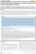 Cover page: Psoriasis Patients Are Enriched for Genetic Variants That Protect against HIV-1 Disease