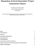Cover page of Reparative Archival Description Project Assessment Report