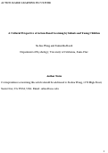 Cover page: A cultural perspective of action-based learning by infants and young children