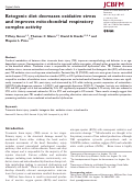 Cover page: Ketogenic diet decreases oxidative stress and improves mitochondrial respiratory complex activity