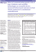 Cover page: Effect of communicating genetic risk of type 2 diabetes and wearable technologies on wearable device-measured behavioural outcomes in East Asians: protocol of a randomised controlled trial.