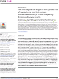 Cover page: The anticoagulation length of therapy and risk of new adverse events in venous thromboembolism (ALTERNATIVE) study: Design and survey results.