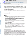 Cover page: Clinical progression in Parkinson's disease with features of REM sleep behavior disorder: A population-based longitudinal study