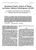 Cover page: Biochemical genetic analysis of human and rodent aldehyde dehydrogenase (ALDH)