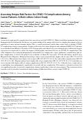 Cover page: Assessing Unique Risk Factors for COVID-19 Complications Among Cancer Patients: A Multi-ethnic Cohort Study.