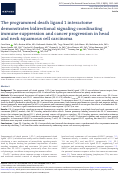 Cover page: The&nbsp;programmed death ligand 1 interactome demonstrates bidirectional signaling coordinating immune suppression and cancer progression in head and neck squamous cell carcinoma.