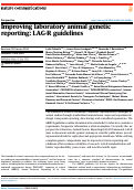 Cover page: Improving laboratory animal genetic reporting: LAG-R guidelines.