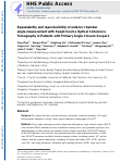 Cover page: Repeatability and Reproducibility of Anterior Chamber Angle Measurement with Swept-Source Optical Coherence Tomography in Patients with Primary Angle Closure Suspect