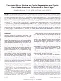 Cover page: Threshold Shear Strains for Cyclic Degradation and Cyclic Pore Water Pressure Generation in Two Clays