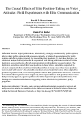 Cover page: The Causal Effects of Elite Position‐Taking on Voter Attitudes: Field Experiments with Elite Communication