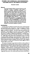 Cover page: Poverty, the Underclass, and Immigration: Another Look at the Debate on Poverty