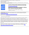 Cover page: Symptoms and Development of Anxiety in Children With or Without Intellectual Disability