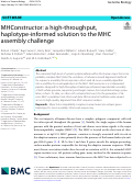 Cover page: MHConstructor: a high-throughput, haplotype-informed solution to the MHC assembly challenge.