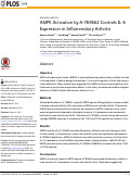 Cover page: AMPK Activation by A-769662 Controls IL-6 Expression in Inflammatory Arthritis