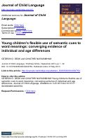 Cover page: Young children's flexible use of semantic cues to word meanings: converging evidence of individual and age differences