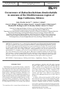 Cover page: Occurrence of Batrachochytrium dendrobatidis in anurans of the Mediterranean region of Baja California, Mexico