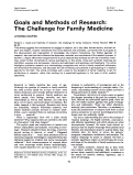 Cover page: Goals and methods of research: the challenge for family medicine.