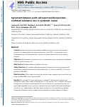 Cover page: Agreement between Youth Self-Report and Biospecimen-Confirmed Substance Use: A Systematic Review