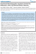 Cover page: Functional Neuromuscular Junctions Formed by Embryonic Stem Cell-Derived Motor Neurons
