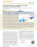 Cover page: Controlling the Structure and Morphology of Organic Nanofilaments Using External Stimuli.