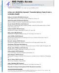 Cover page: Is the juice worth the squeeze? Transdisciplinary team science in bladder health.