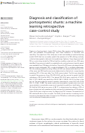 Cover page: Diagnosis and classification of portosystemic shunts: a machine learning retrospective case-control study.