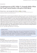 Cover page: Visual Responses in FEF, Unlike V1, Primarily Reflect When the Visual Context Renders a Receptive Field Salient