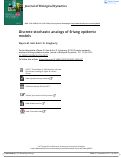 Cover page: Discrete stochastic analogs of Erlang epidemic models