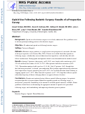 Cover page: Opioid Use Following Bariatric Surgery: Results of a Prospective Survey.