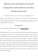Cover page: Influence of the cobalt particle size in the CO hydrogenation reaction studied by in situ X-ray absorption spectroscopy