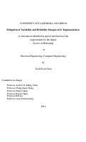 Cover page: Mitigation of Variability and Reliability Margins in IC Implementation /